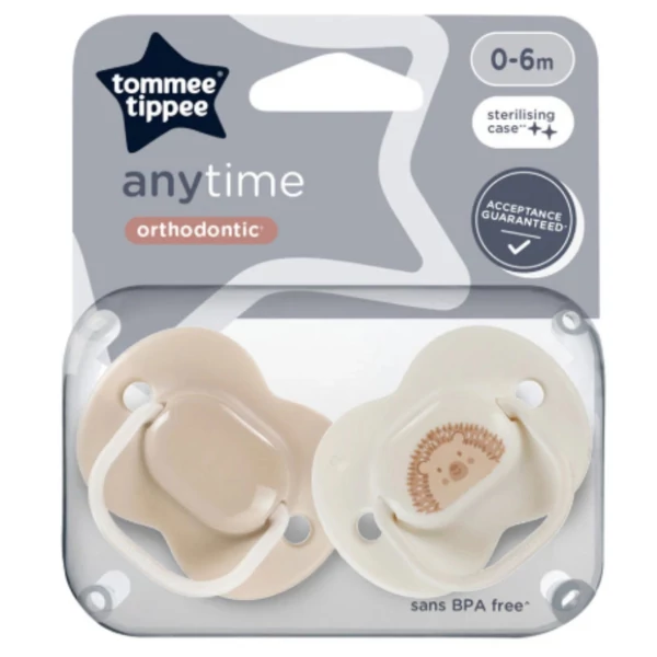 Tommee Tippee: Anytime 2 db-os ortodontikus cumi szett több változatban (0–6 hó)