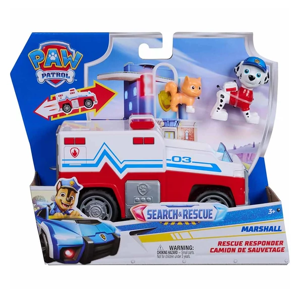 Mancs őrjárat: Search & Rescue Hátrahúzható Marshall járgánya figurával - Spin Master