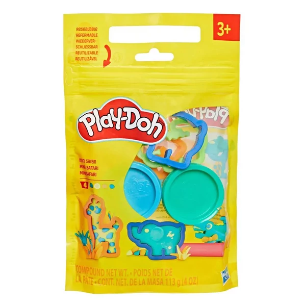 Play-Doh: Mini szafari gyurmaszett 4 tégely gyurmával - Hasbro