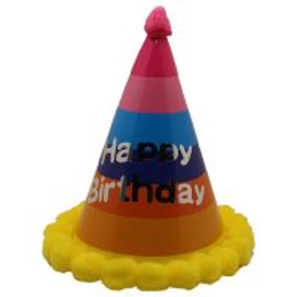 Party szülinapi csúcsos kalap sárga szivárványos 