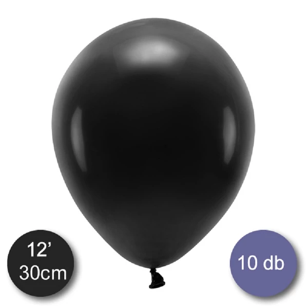 Party lufi fekete 10db 30cm