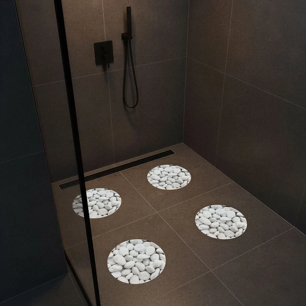 Fürdőszobai csúszásgátló kőmintás 19cm 4db 57396