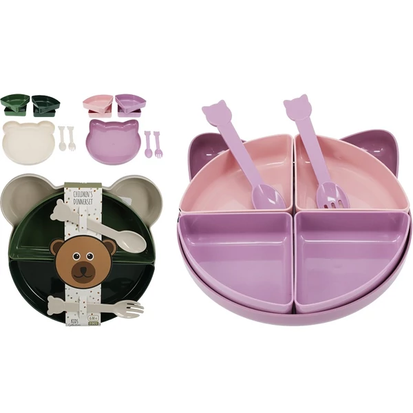 Excellent Houseware műanyag étkészlet gyerekeknek két féle változatban