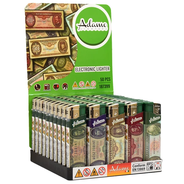 Elektromos öngyújtó slim magyar pénz 50db 187399