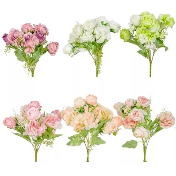 Hortenziacsokor művirág többféle színben 5ágú 34cm 24449