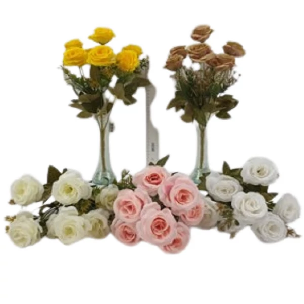 Rózsacsokor művirág 7ágú 38cm 24604 M