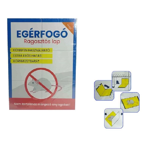 Egér és rovarfogó ragasztólap közepes 26x19,5cm 8689