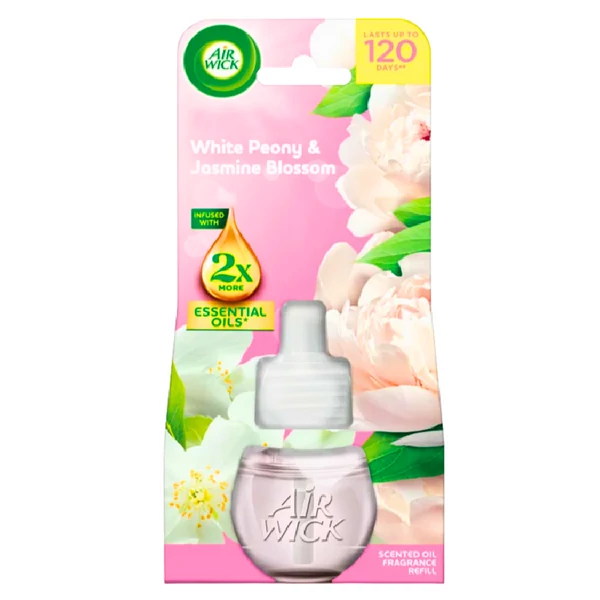 Air Wick Fehér bazsarózsa és Jázminvirág Utántöltő elektromos légfrissítő készülékhez 19ml