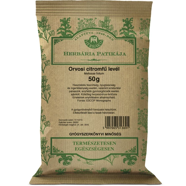 Herbária orvosi citromfű levél tea 50g