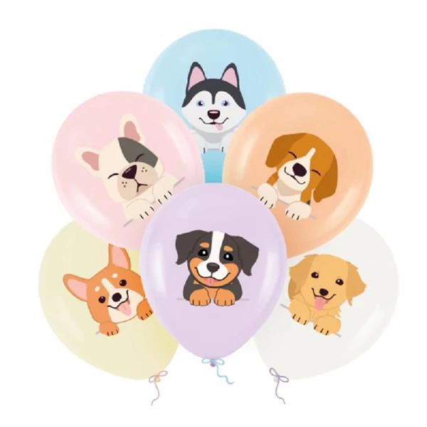 Kutyusok party lufi 30cm 6db-os kiszerelésben