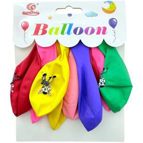 Zebrás party lufi 30cm 10db-os kiszerelésben 72834