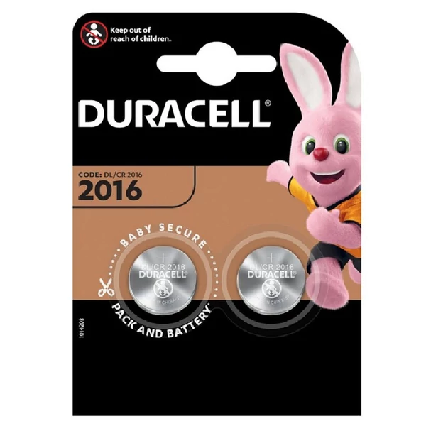 Duracell lithium gombelem CR2016 2db