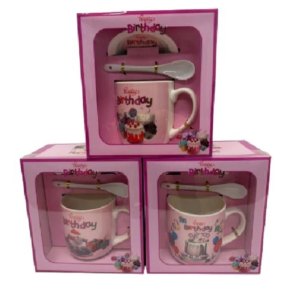Szülinapi bögre szett díszdobozban rózsaszín 279966