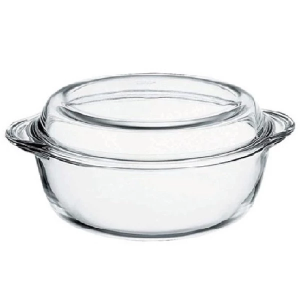 Borcam kerek hőálló tál + fedő 1,5L 59023