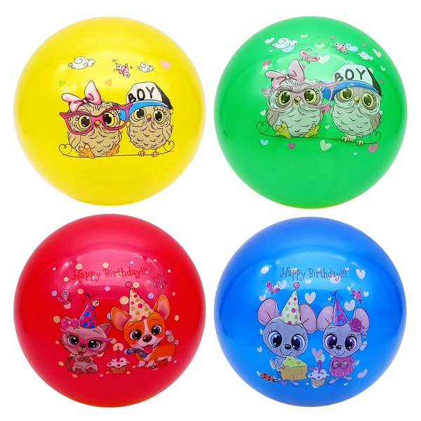 Állatos gumilabda 22cm többféle színben 72072