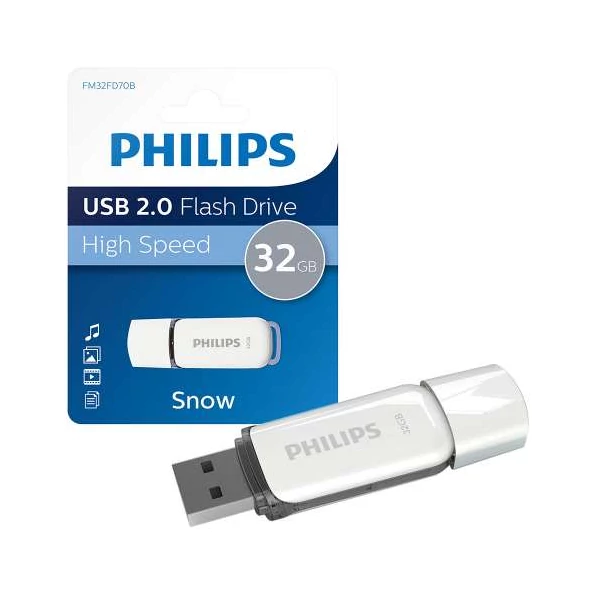 Philips Pendrive USB 2.0 32GB Snow Edition fehér-szürke