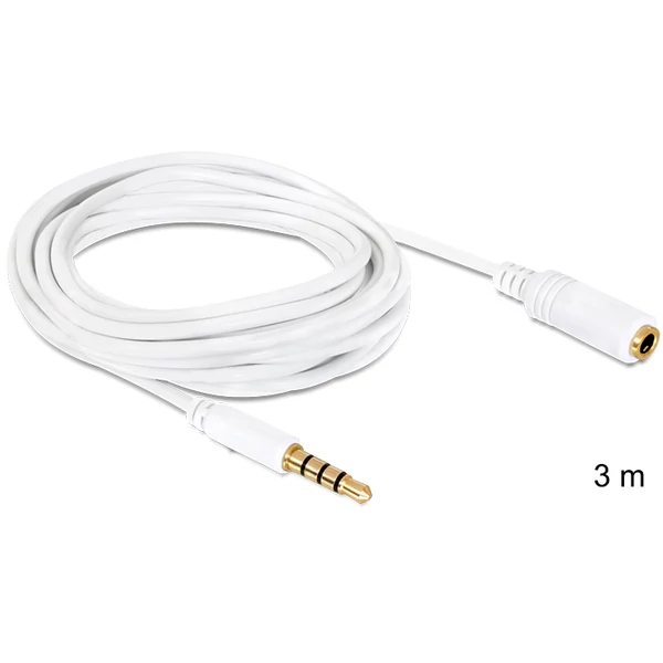 Delock audio sztereo Jack 3.5 mm apa / anya IPho 4 pin kábel, 3 m