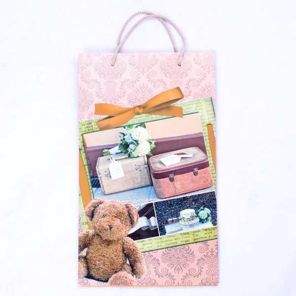 Macis, mintás nagy lakk ajándéktáska