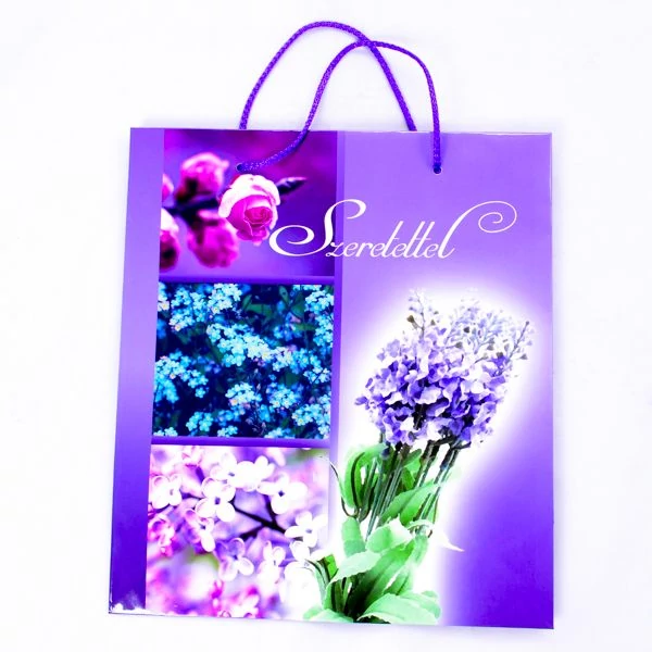Virágos nagy lakk ajándéktáska C