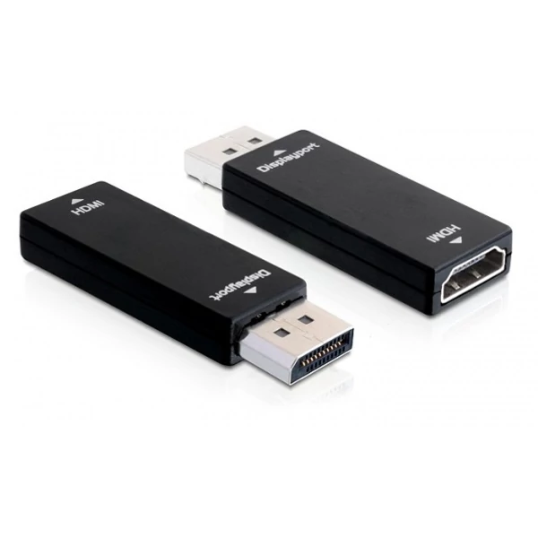 Delock adapter 20 tűs Displayport apa > 19 tűs HDMI anya, ESD védelem, fekete