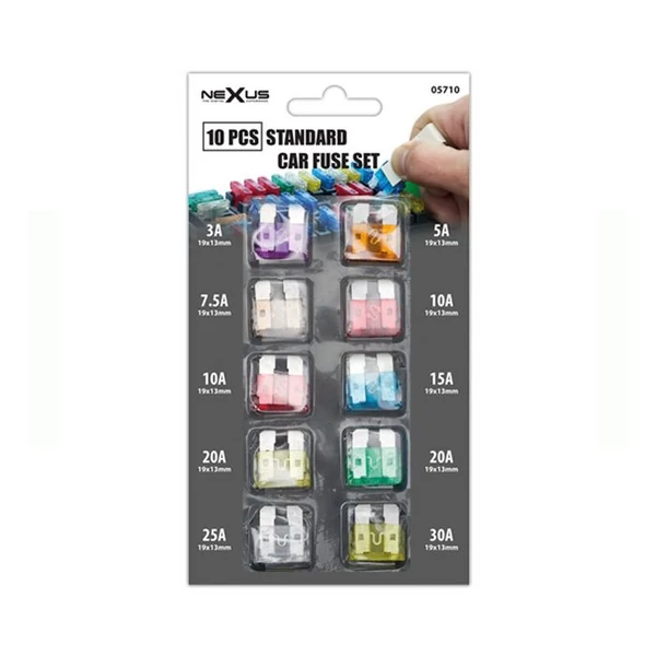 Autó biztosíték egységcsomag késes 10db 05710