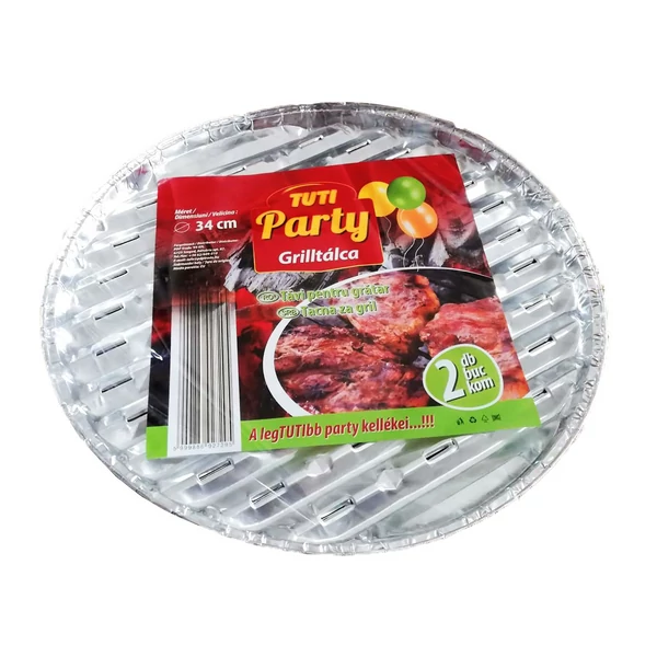 Eldobható grill tálca grill kellék kerek 34 cm 2 db