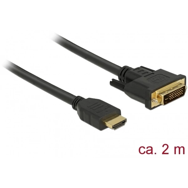Delock HDMI - DVI 24+1 kétirányú kábel 2 m