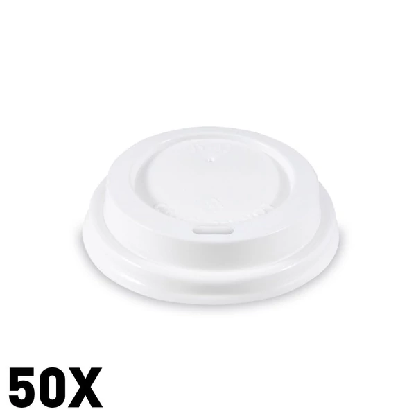 Eldobható műanyag pohártető 62mm 50db 76290 fehér