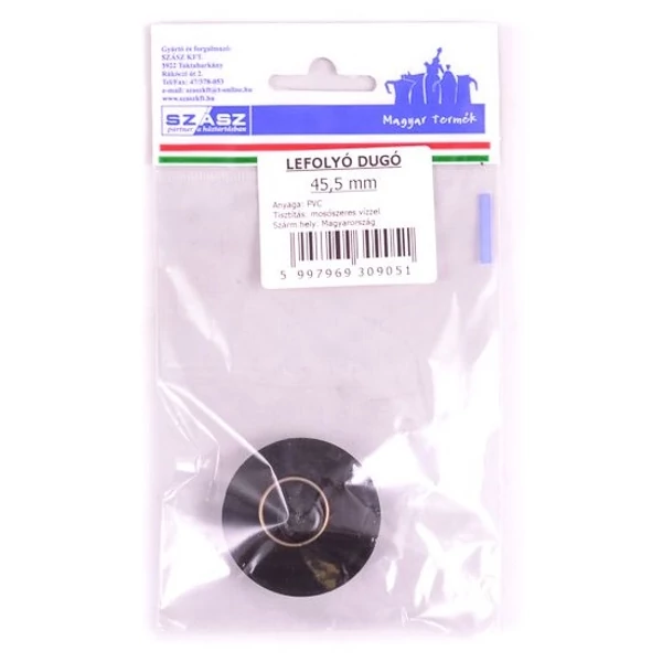Szász lefolyó dugó karikával 45,5 mm