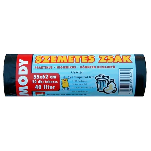 Mody szemeteszsák 40L 20 db-os kiszerelésben 55x62cm