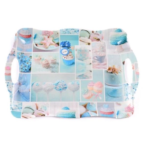 Mintás műanyag tálca 38x26cm többféle változatban 265532