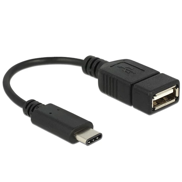 Delock Adapterkábel USB Type-C 2.0 dugó > USB 2.0 A típusú hüvely 15 cm fekete