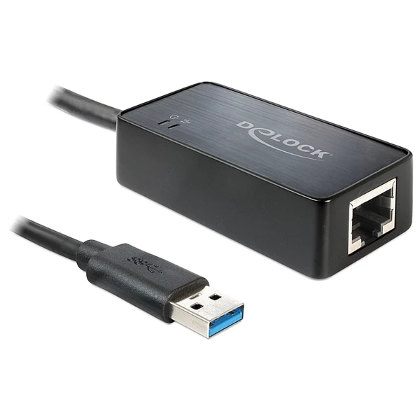 Delock adapter USB 3.0 > Gigabit LAN 10/100/1000 Mb/s, telepítő CD-vel,fekete