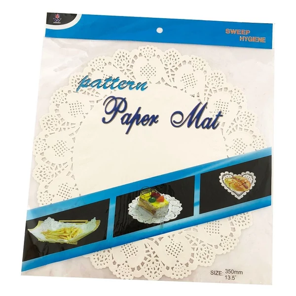 Kerek torta csipke fehér színben 12 db-os kiszerelésben 34cm