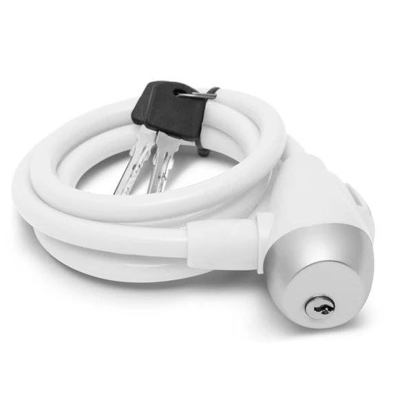 Kerékpár lakat fehér színben 120cm 57077WH