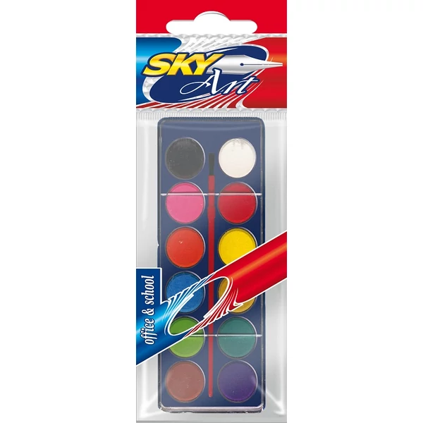 Sky 12 db-os vízfesték készlet kicsi WCS12B
