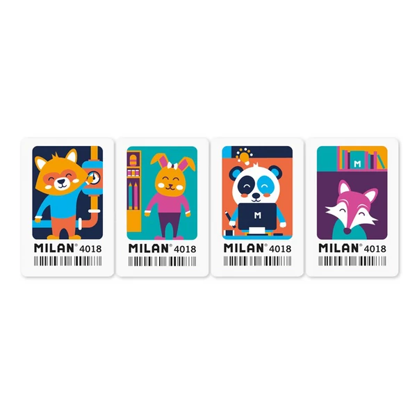 Milan állatmintás radír többféle változatban 52x35x13mm 4018