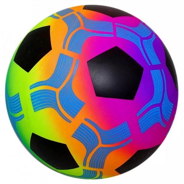 Szivárványos foci mintájú gumilabda 22cm 71270