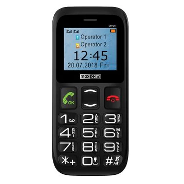 Maxcom MM426 Dual Sim mobiltelefon extra nagy gombokkal, vészhívóval fekete