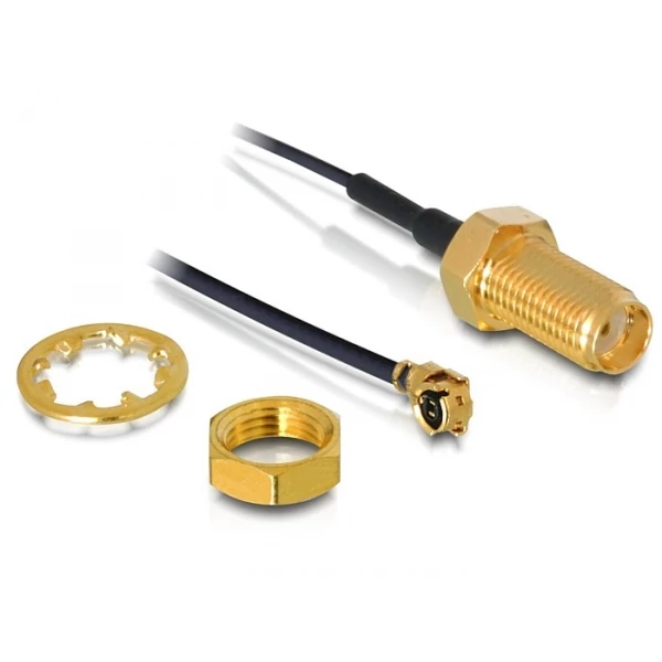 Delock Antenna kábel SMA dugó válaszfalas > MHF/U.FL kompatibilis dugó 350 mm