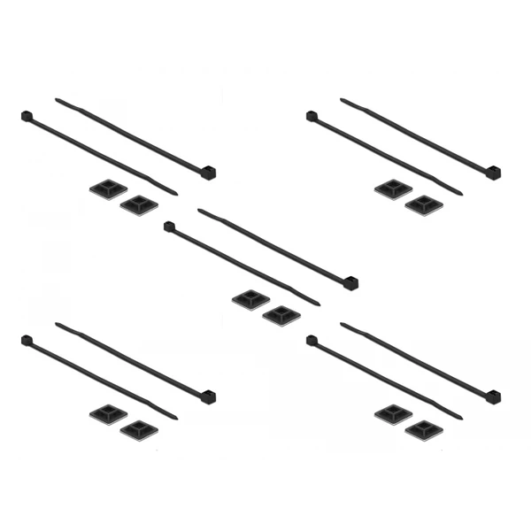 Delock Kábelkötegelő talp 20 x 20 mm, kábelkötegelővel, melynek hossza 200 mm x szélessége 2,5 mm fe