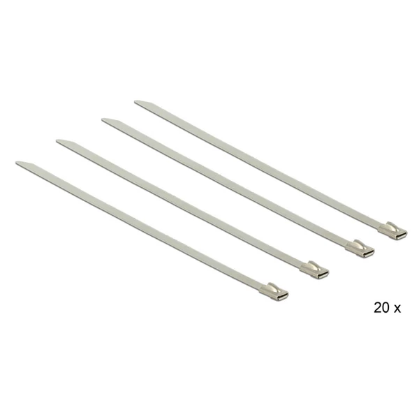 Delock Rozsdamentes acél kábelkötegelők, 150 x 4,6 mm (H x Sz), 20 darab