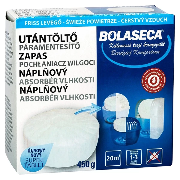 Bolaseca páramentesítő utántöltő tabletta 450g friss levegő