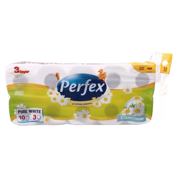 Perfex WC papír kamilla 10tekercs (8+2) 3rétegű