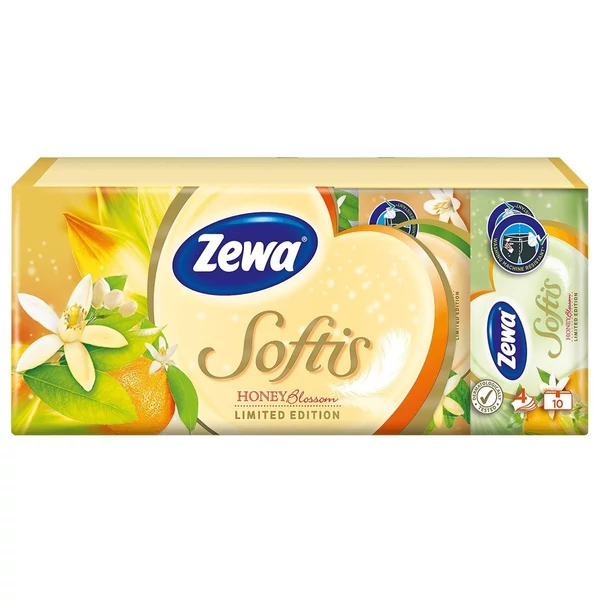 Zewa softis papírzsebkendő Honey blossom 10x9db