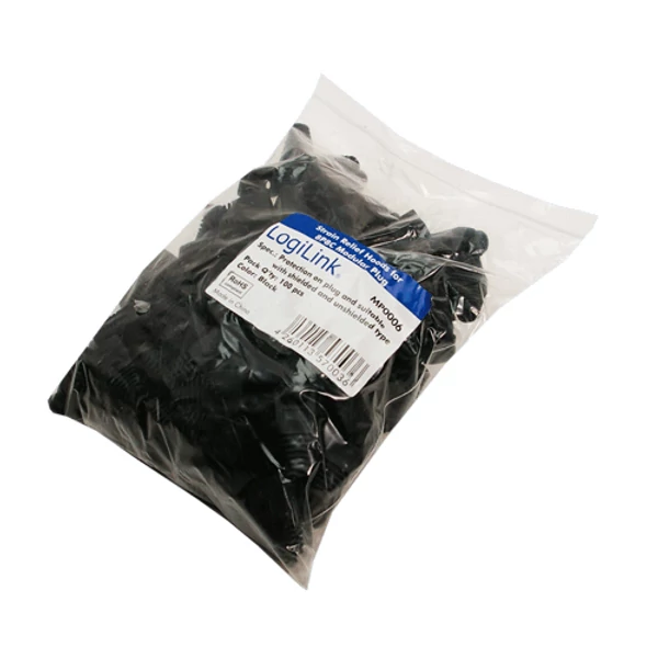 LogiLink Törés gátló 8P8C moduláris csatlakozókhoz 100db, fekete