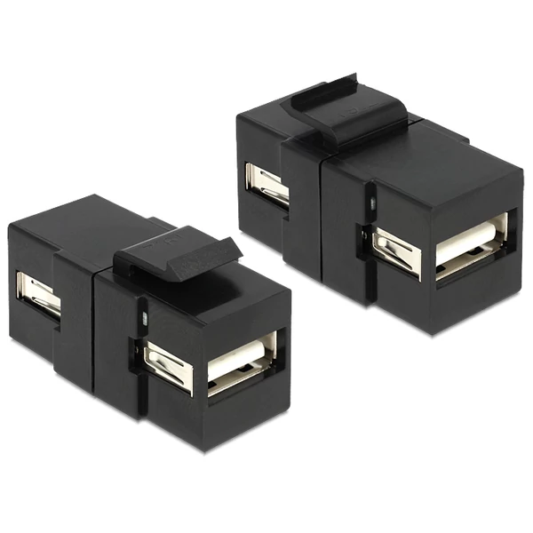 Delock Keystone modul USB 2.0 A foglalat > USB 2.0 A foglalat, fekete