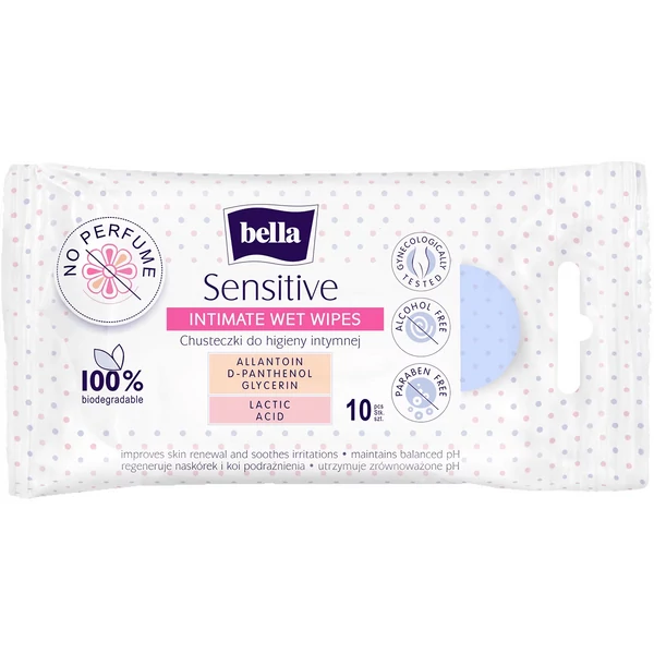 Bella intim nedves törlőkendő sensitive 10db