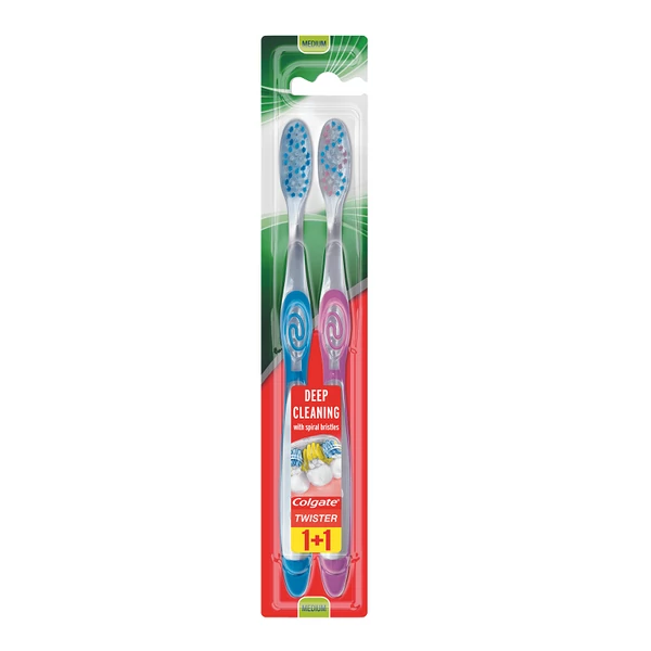 Colgate Twister Medium 1+1 fogkefe