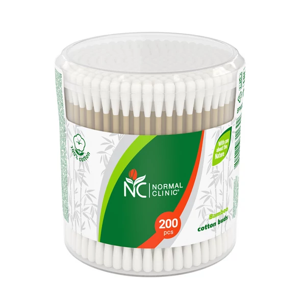 Clinic bambusz hengeres fültisztító 200db